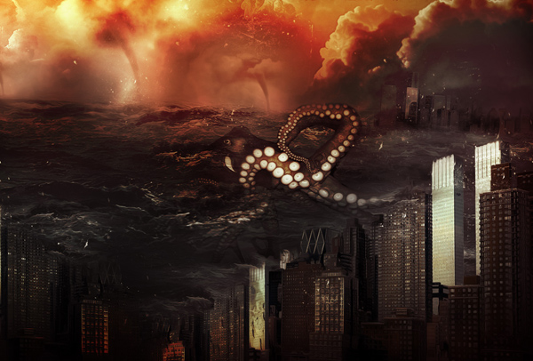 Create Ocean Monster Attack Surreal Digital Art In Photoshop