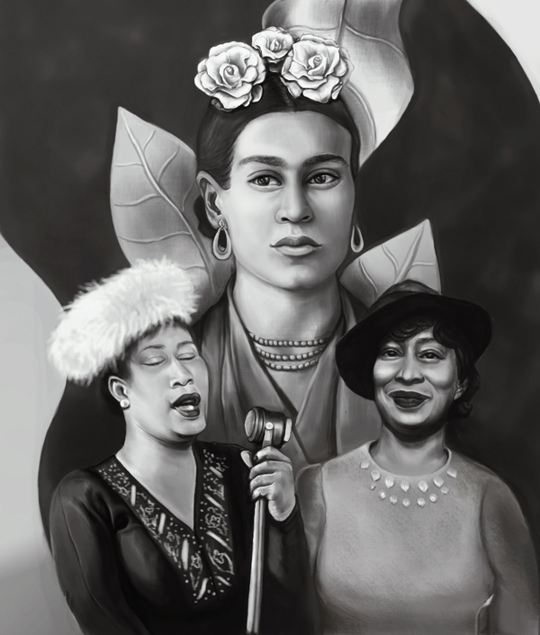 How to Paint a Portrait of Historic Creative Women in Adobe Photoshop