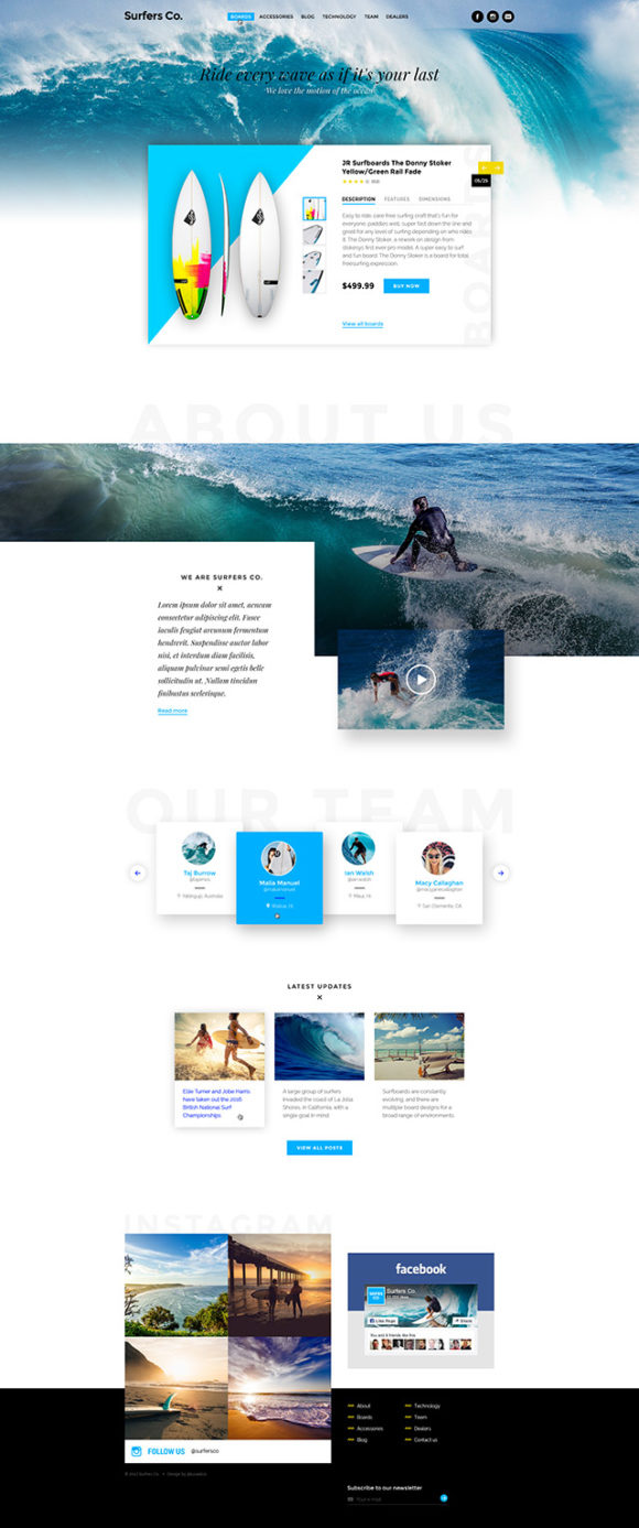 Surfers Co. template - Full preview