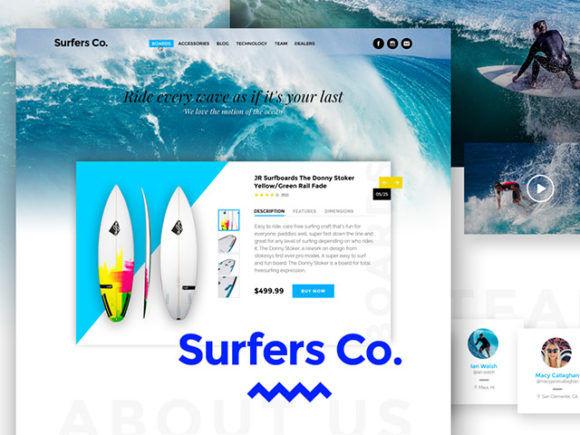 Surfers Co. - A Bootstrap-ready PSD template