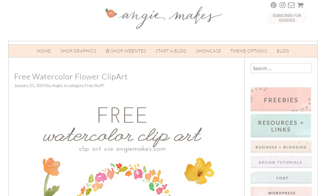 Free watercolor flowers by Angie Makes