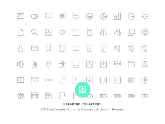 Essential Collection: 500 free vector icons