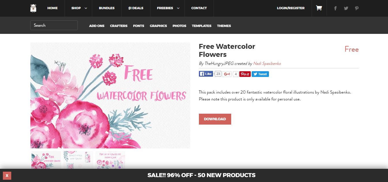 Free watercolor flower designs
