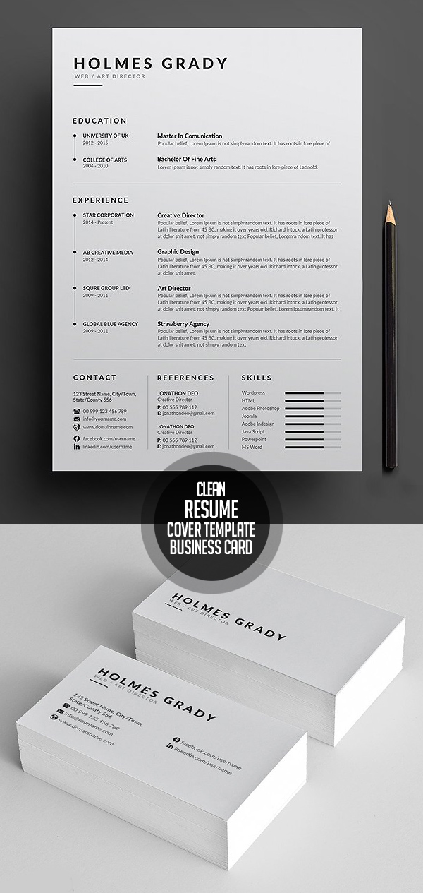 Simple and Clean Resume CV Template