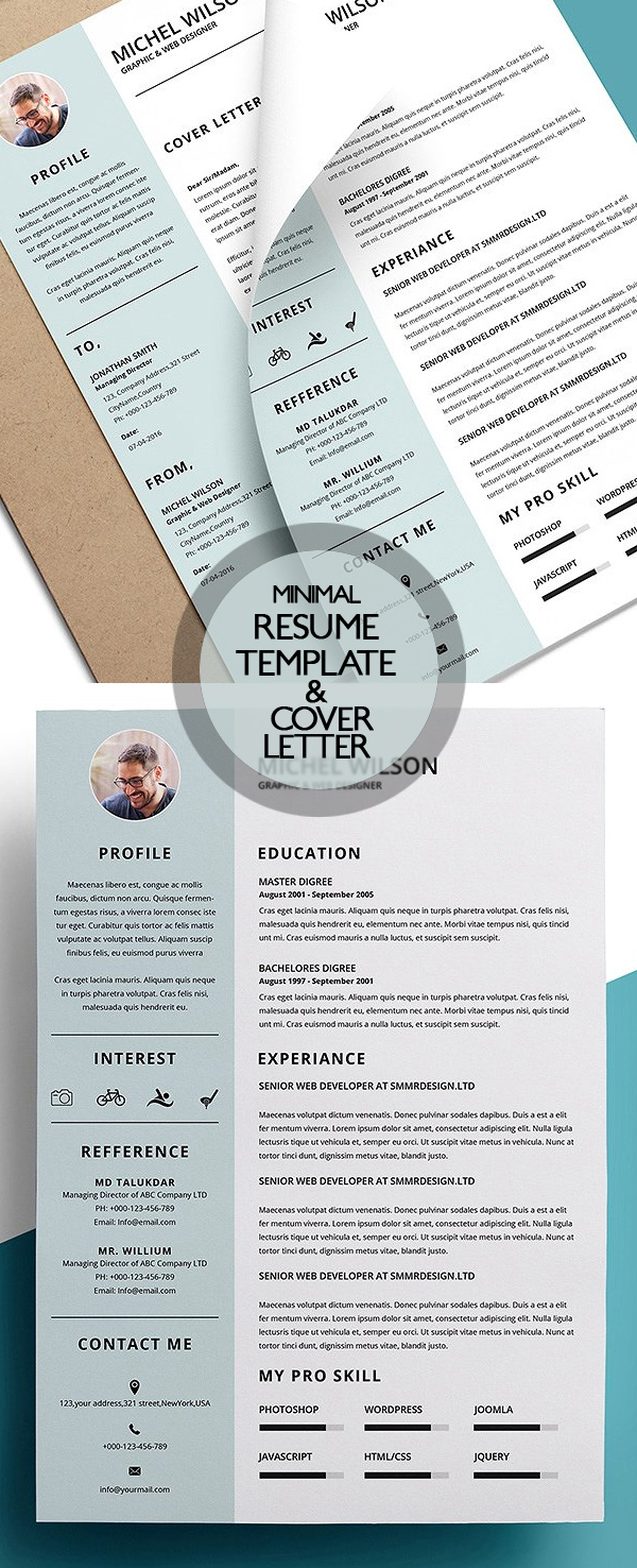 Minimal Resume Template and Cover Letter