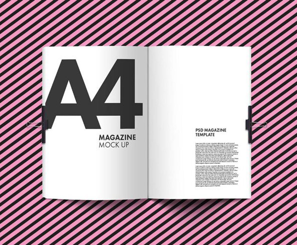Free A4 Magazine Mockup PSD