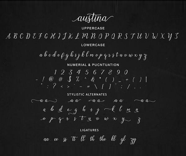Austina Font Letters