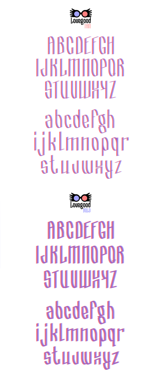 Lovegood Font Letters