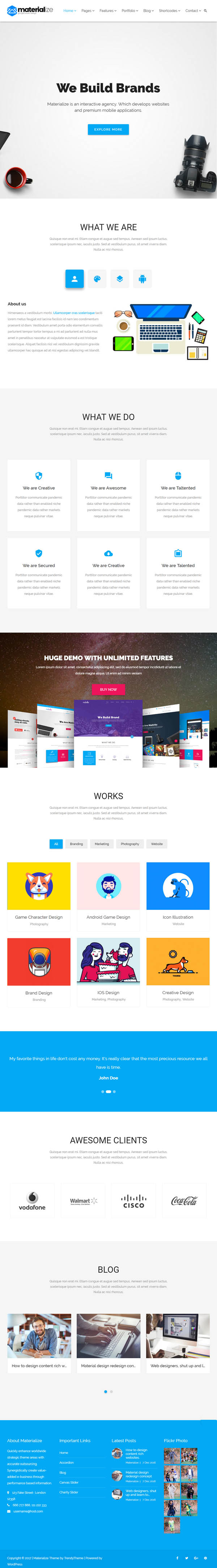 Materialize – Material Design Multipurpose WordPress Theme