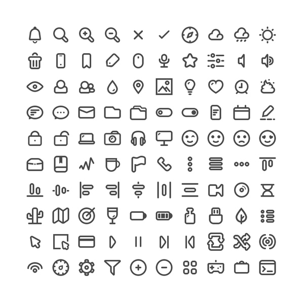 Free Minimal Vector Icons (PNG, SVG, PDF and Sketch) - 100 Icons