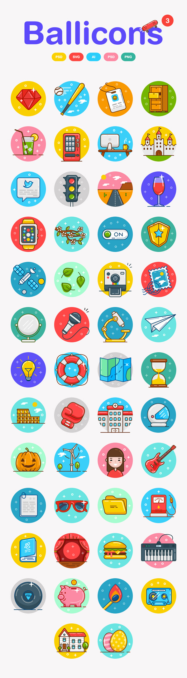 Free Ballicons Icons Set (50 Icons)