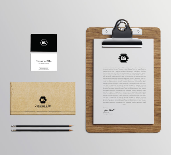 Free Stationery Elements Mockup PSD Template