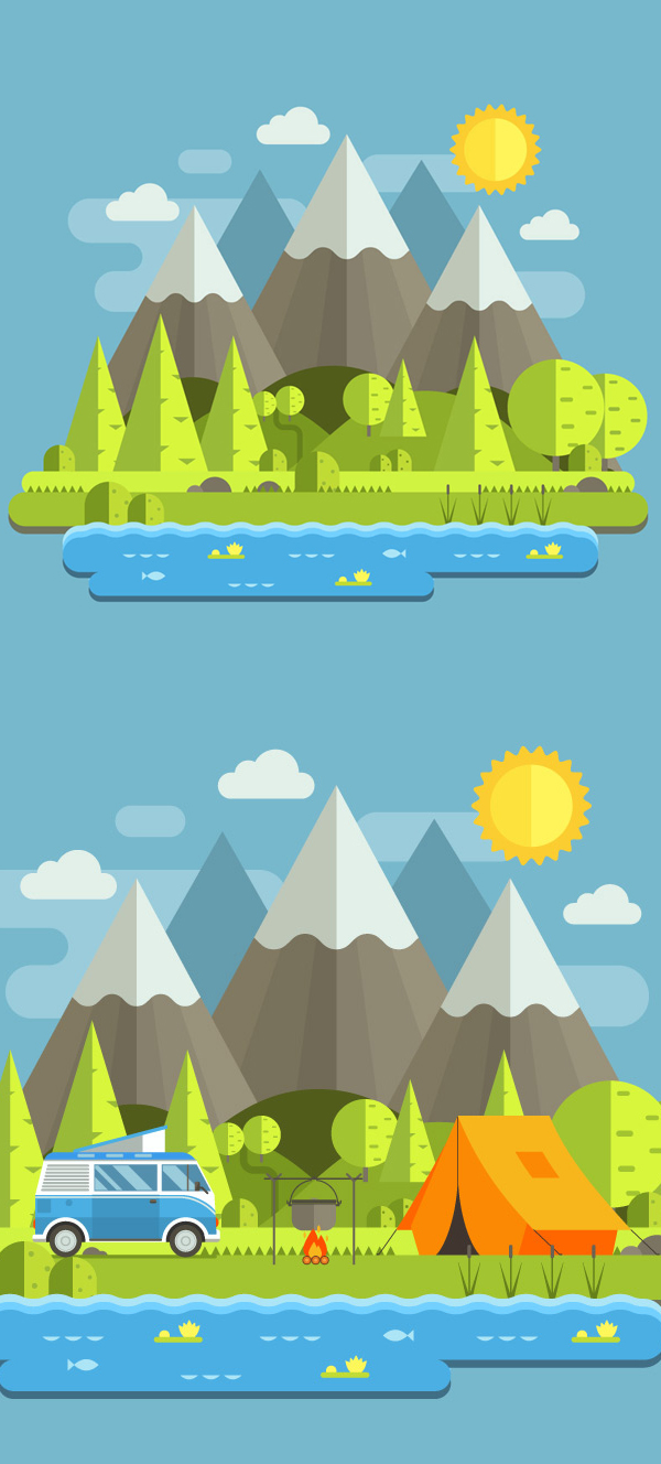 How to Create a Mountain Landscape in Flat Style in Adobe Illustrator