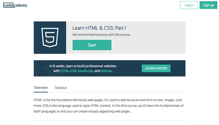 learn web development codecademy html css