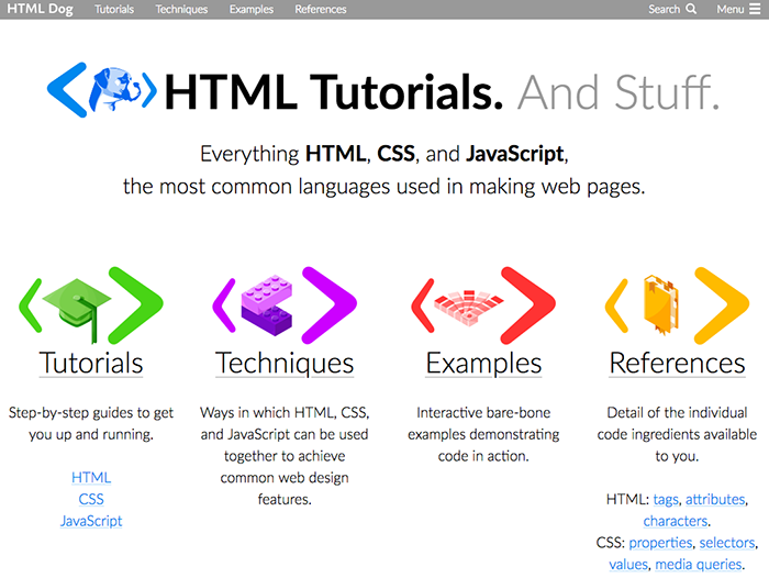 learn web development html dog
