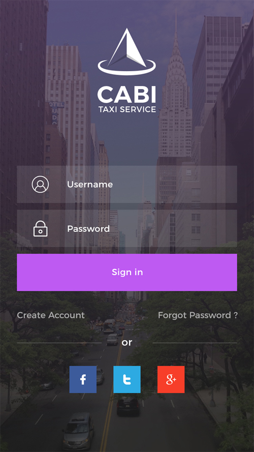 Free Cabi App UI - Sign in & sign up Kit