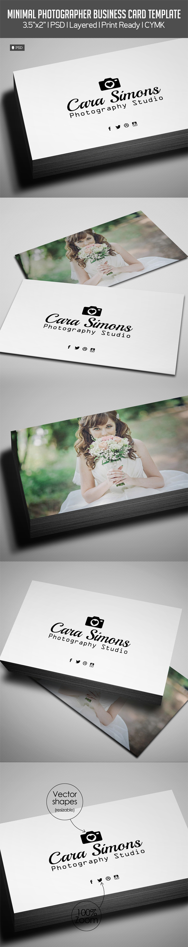 Free Photographer Business Card PSD Template