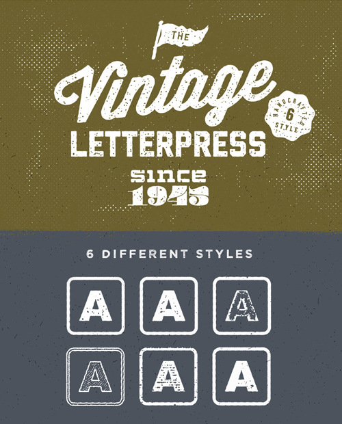 Free Vintage Letterpress Text Effects