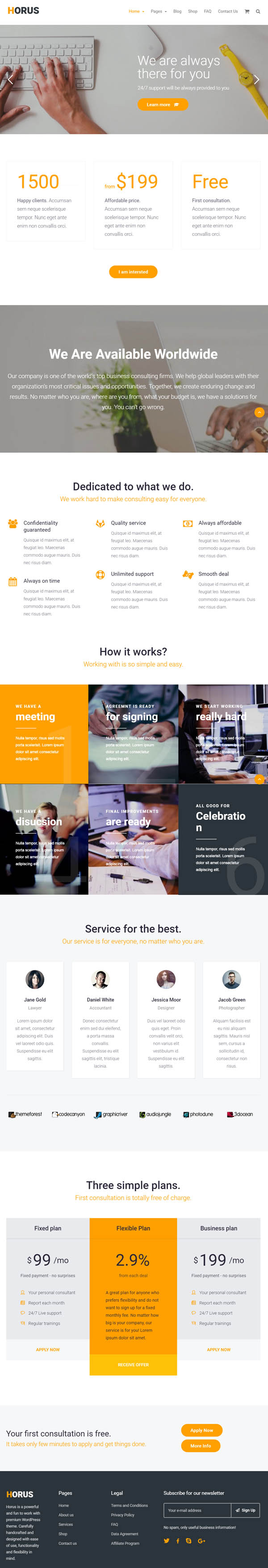 Horus - Multipurpose Business Agency Startup WordPress Theme