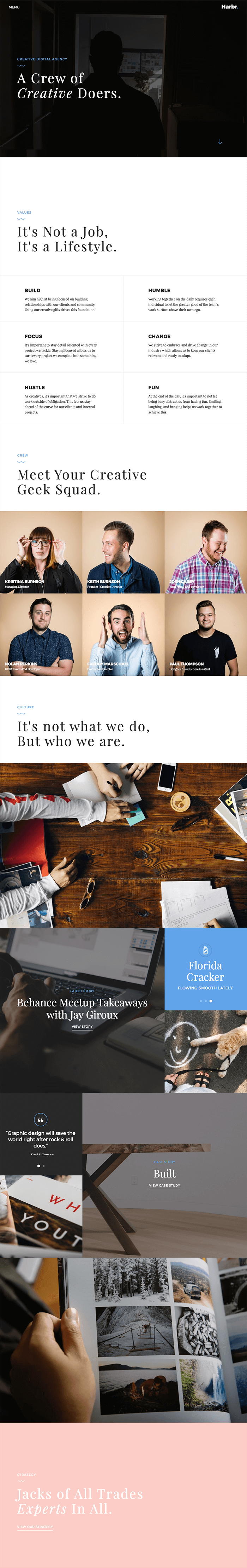 about us page design inspiration