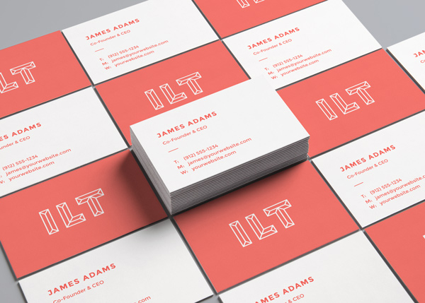 Free Perspective Business Cards MockUp