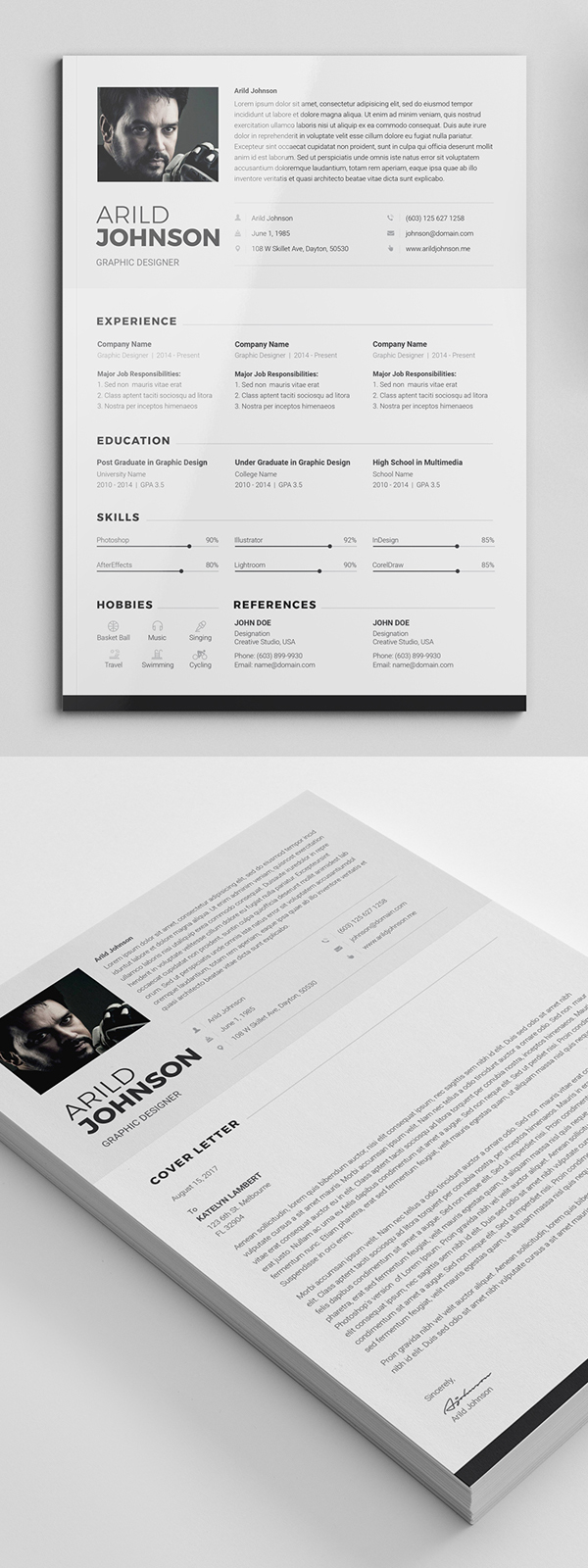 Creative Simple Resume Template & Cover Letter