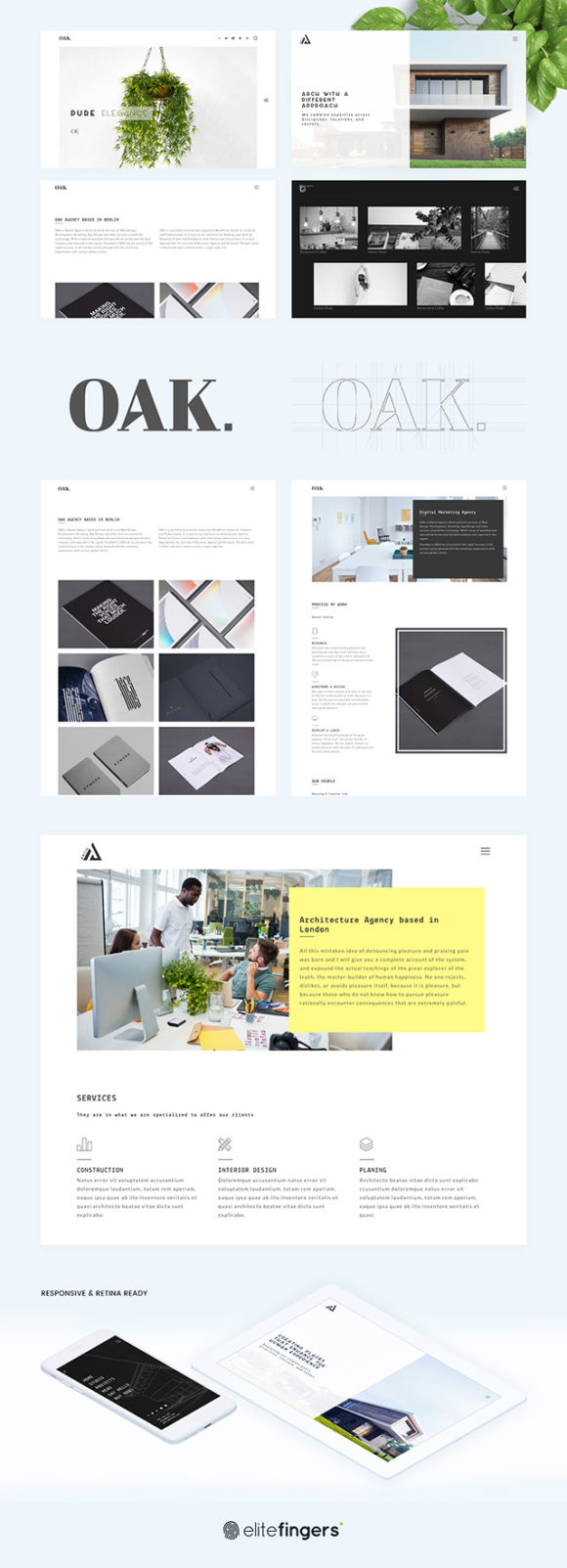 OAK HTML template. Full preview