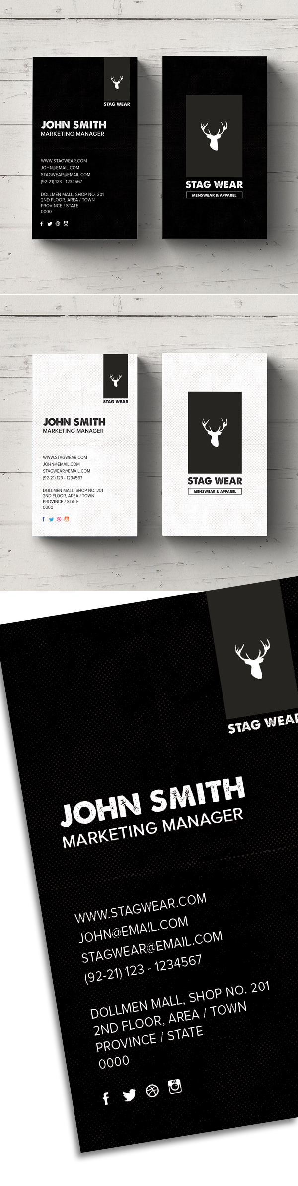 Free Vertical Business Card PSD Template