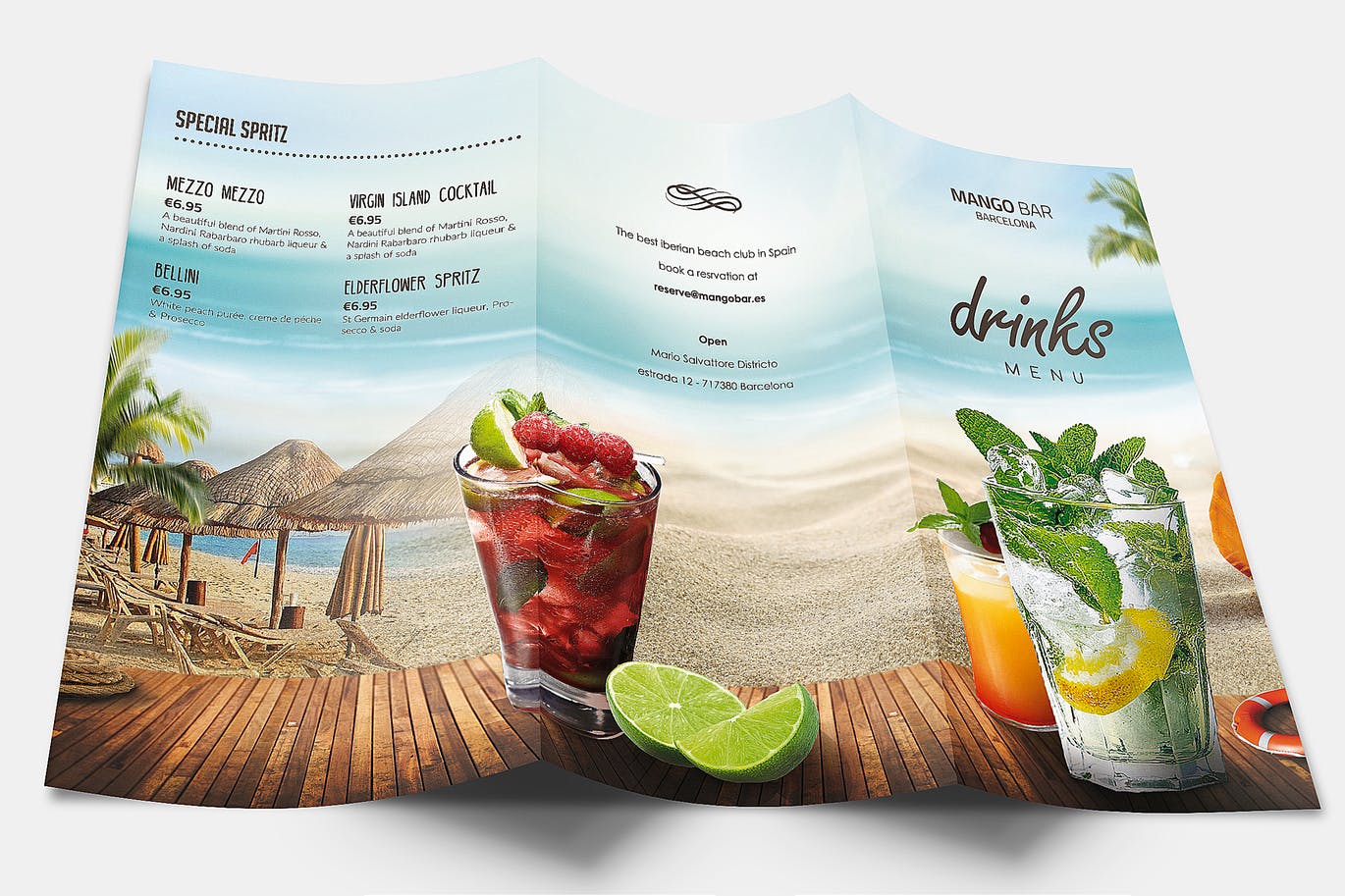 summer website themes drink menu