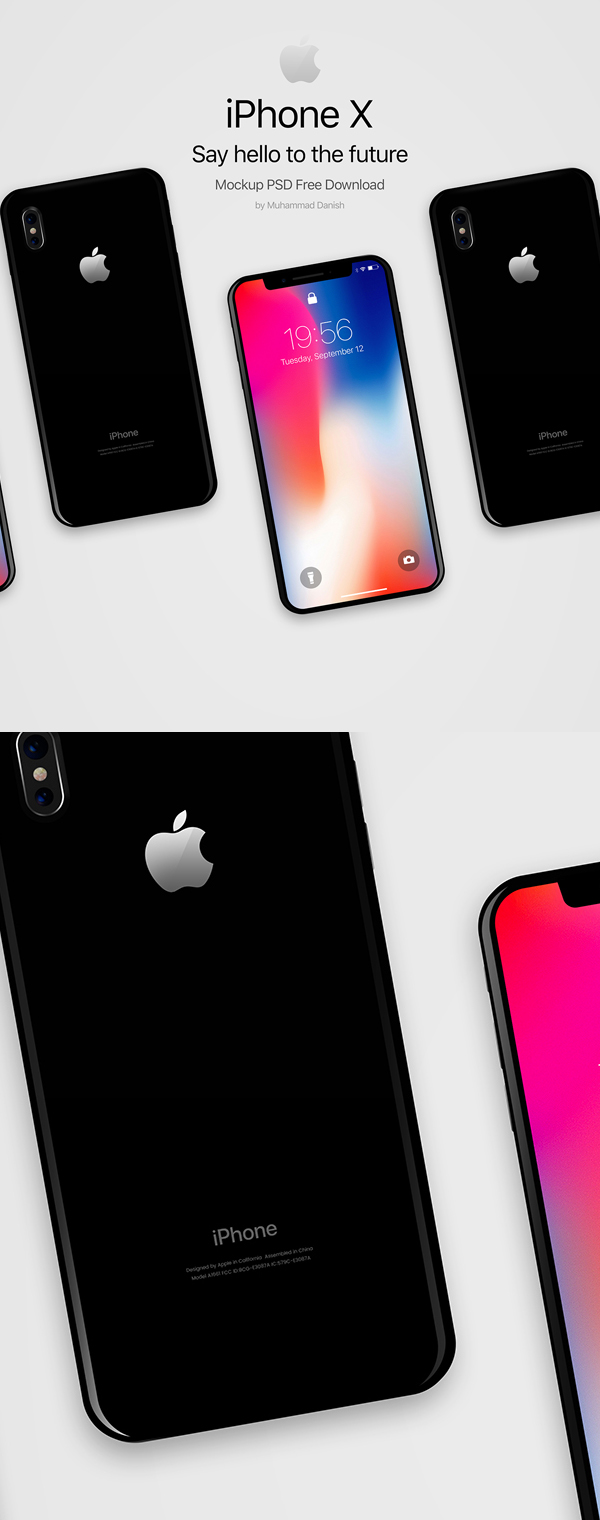 Free Download iPhone X PSD Mockups and Sketch - 6