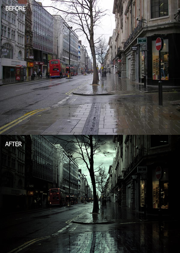 Create a Rainy Scene of London City in Photoshop