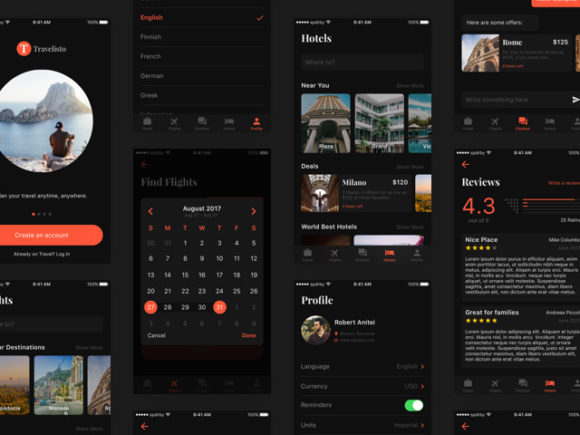 Travelisto: Free UI kit for travel apps