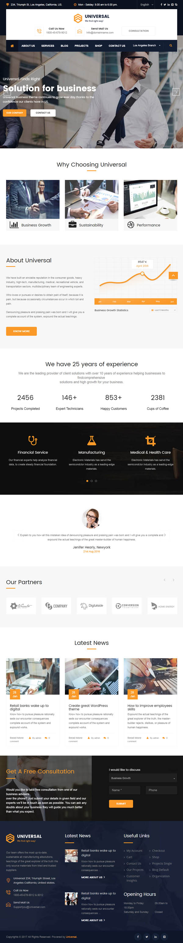 Universal : Business Consulting and Professional Services WordPress Theme