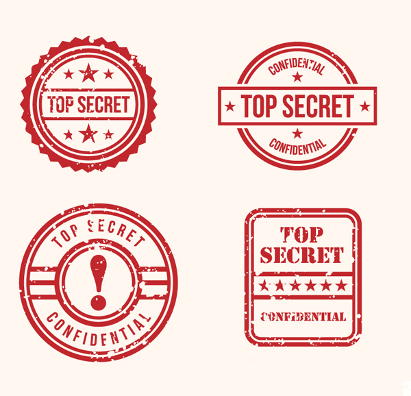 Top Secret Stamps Design Free Vector Graphics
