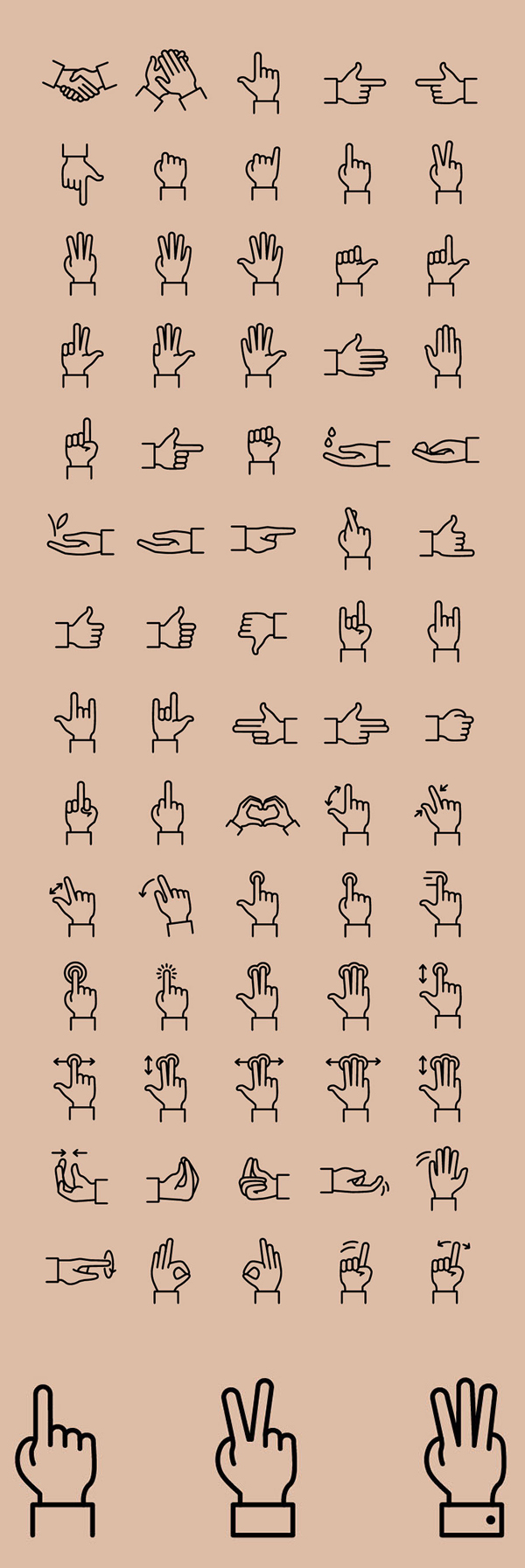 Free Hand Gestures Vector Graphics - 200+ Icons)