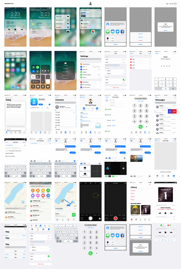 iOS 11 UI kit preview