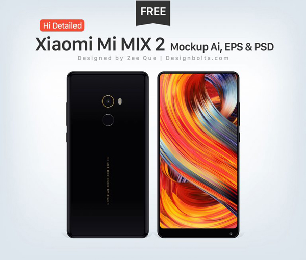 Free Hi-Detailed Xiaomi Mi MIX 2 Mockup
