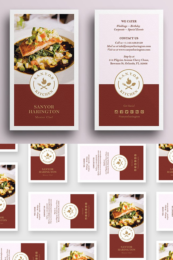 Elegant Food Business Card