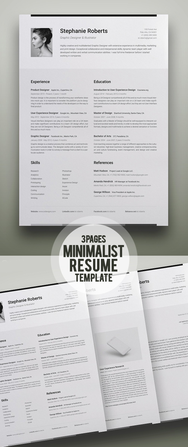 Professional Resume Template 2018 (3 Pages Resume)