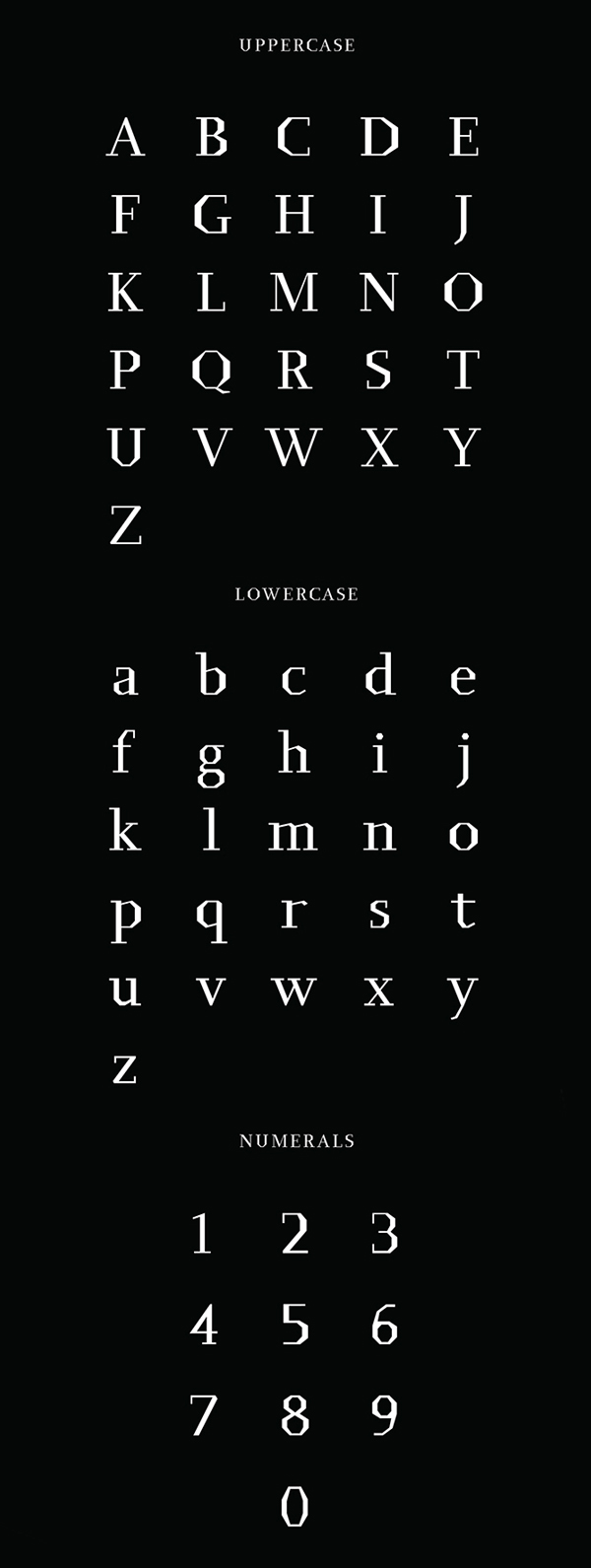 Bergamo font letters