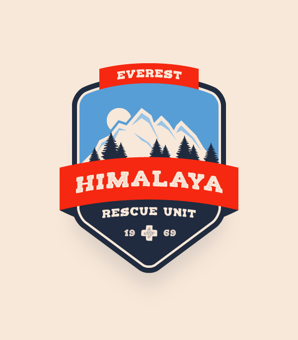 Free Vector Mountain Rescue Unit Badge