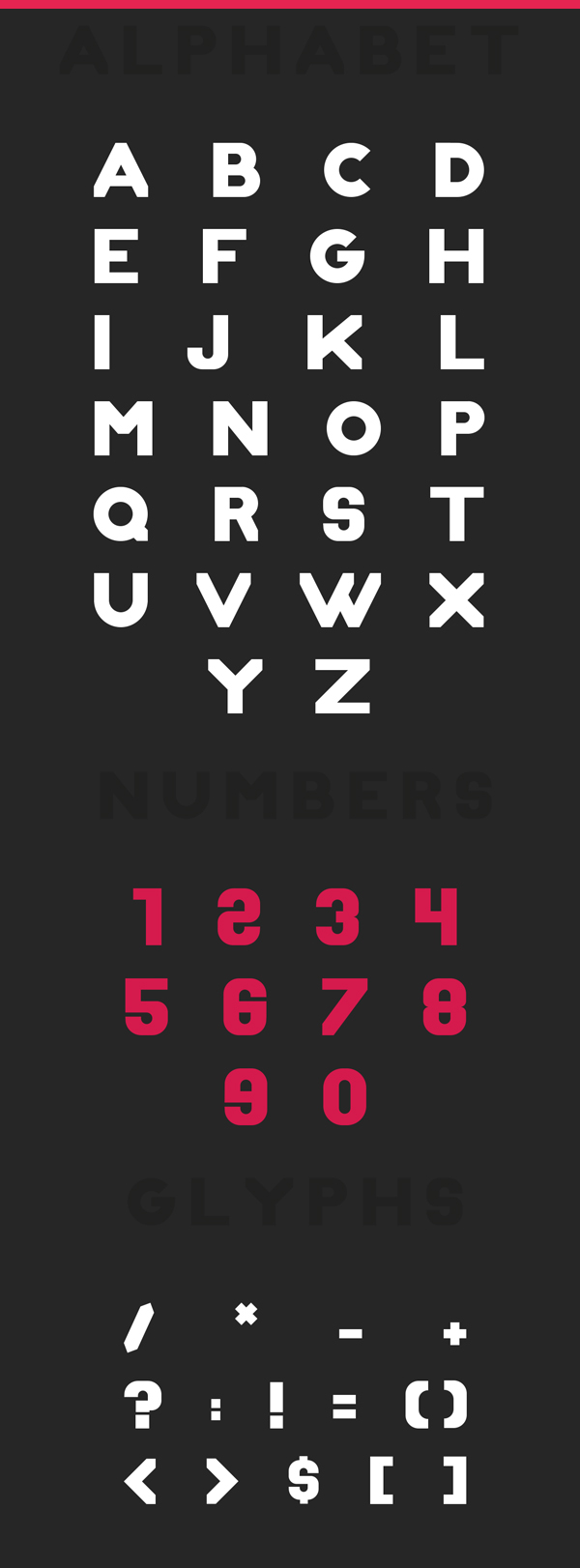 ZIX Free Font Letters and Numbers