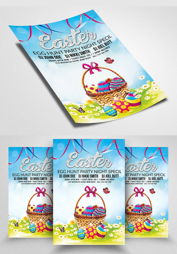 Easter Egg Hunt Flyer Print Template