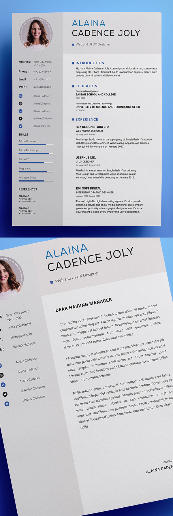 Freebie: Clean And Professional Resume With Cover Letter