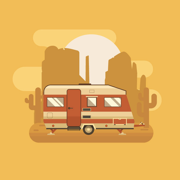 How to Create a Golden Camping Trailer in Adobe Illustrator