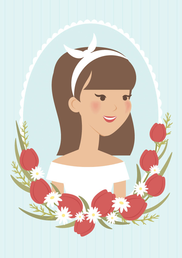 How to Create a Vintage Spring Portrait of a Girl in Adobe Illustrator