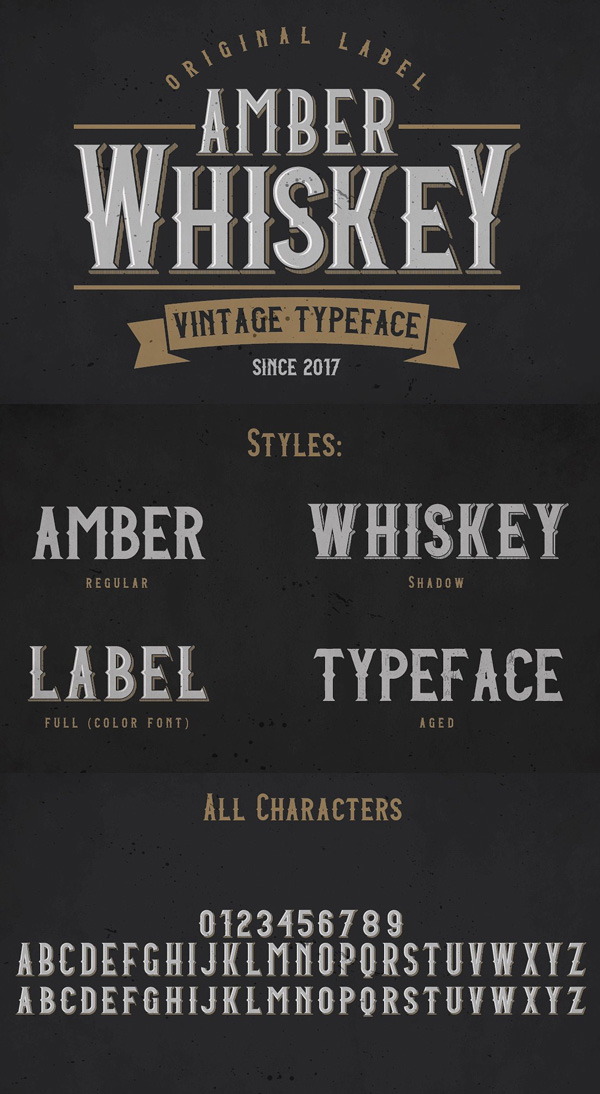 Amber Whiskey Free Vintage Font