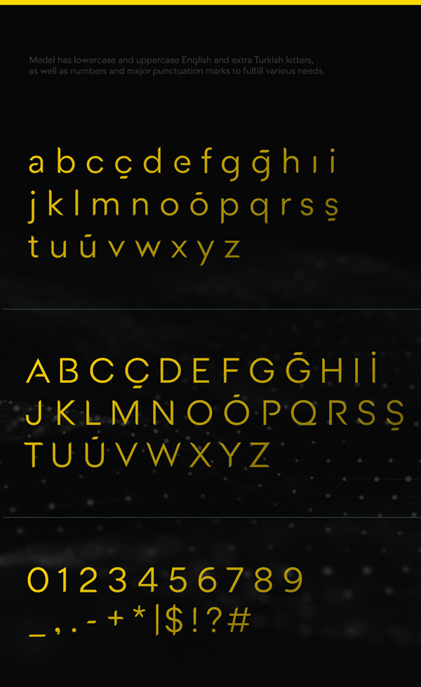 Medel Free Font Letters and Numbers