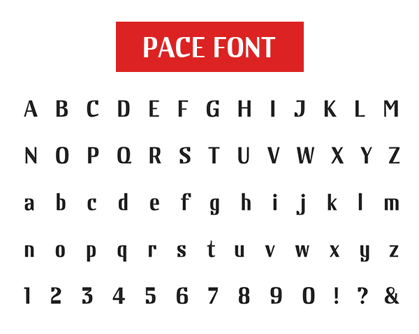 Pace Free Font Letters and Numbers
