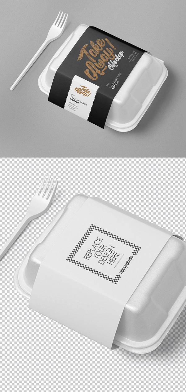 Free Disposable Food Packaging Mockup